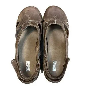 Duluth Trading Company Andina Brown Leather Clog Slingback Sandal Women 8M  EUC